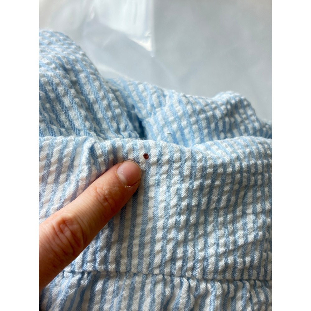 100% Cotton Gauze Striped Maxi Dress Size 2X Blue White Coastal Nautical Pockets - Picture 9 of 10